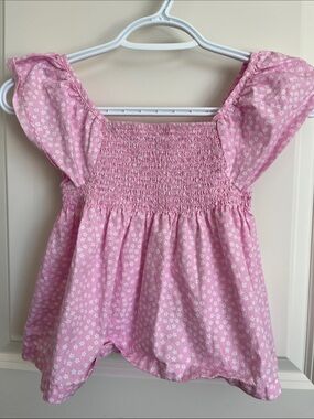Andy & Evan Pink Smocked Toddler Top